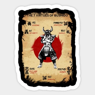 The Seven Virtues of Bushido II Sticker